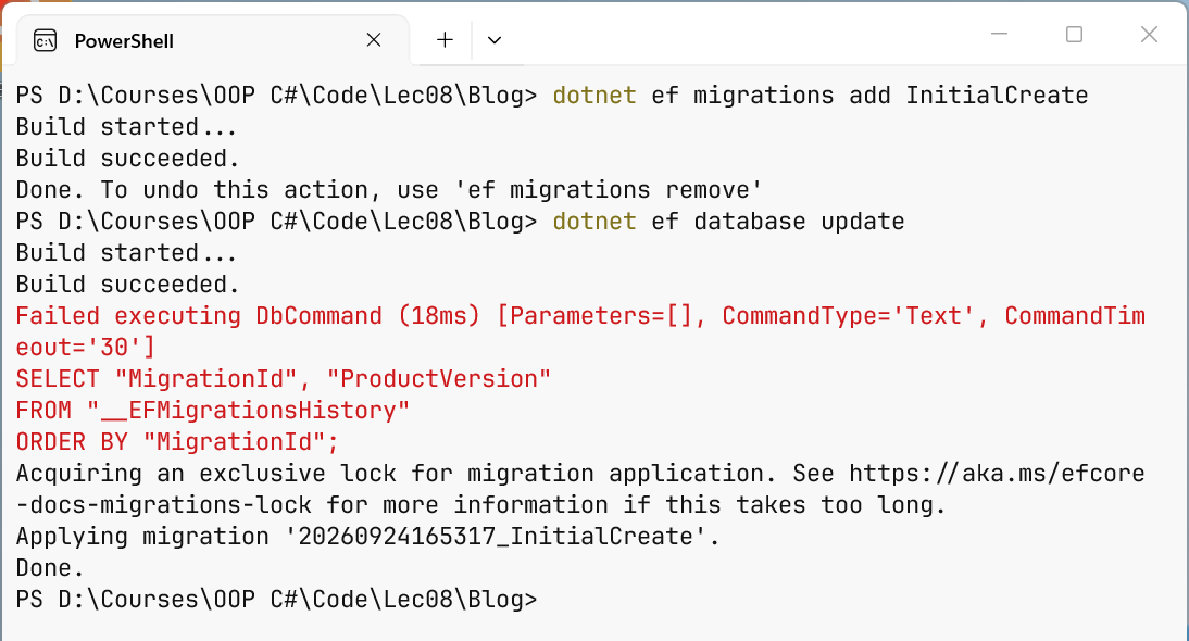 Creating and applying a migration