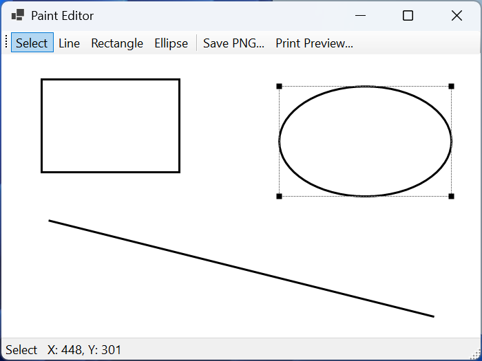The "Paint editor" application
