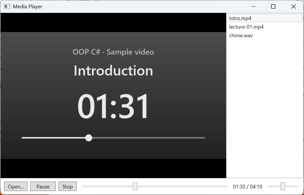 The "Media player" application