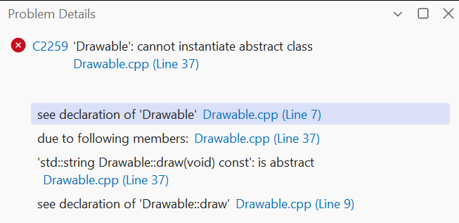 Creating an abstract object is forbidden