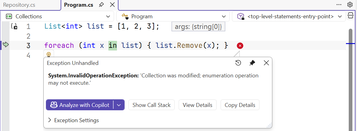 Modifying a collection during iteration