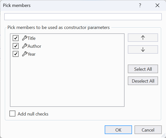 Generating a constructor from properties