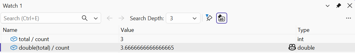 Custom expressions in Watch and Immediate