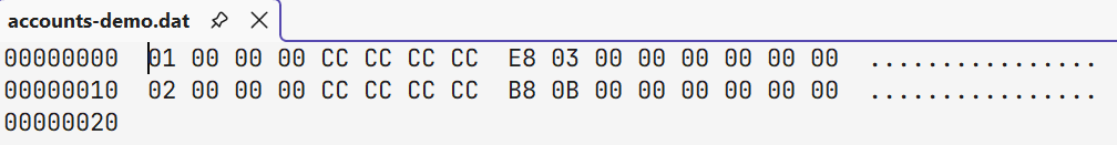 The raw view of the generated file