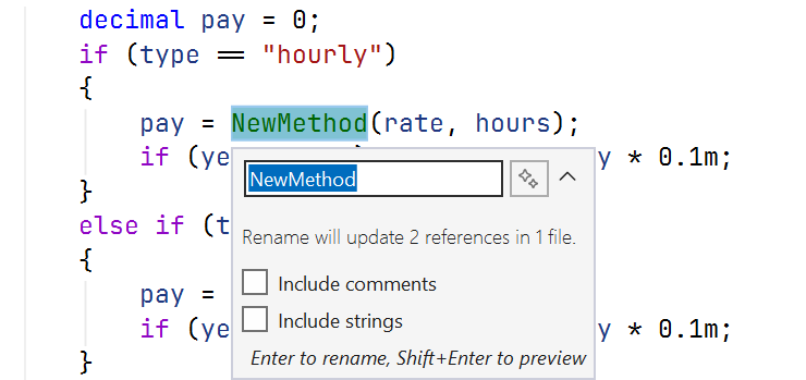 The Extract Method refactoring