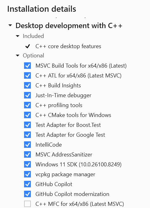 C++ environment components