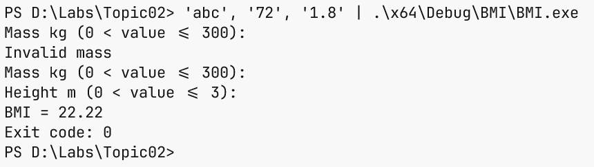 Repeating input after an error