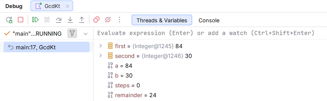 Invariant and termination of the Euclidean loop