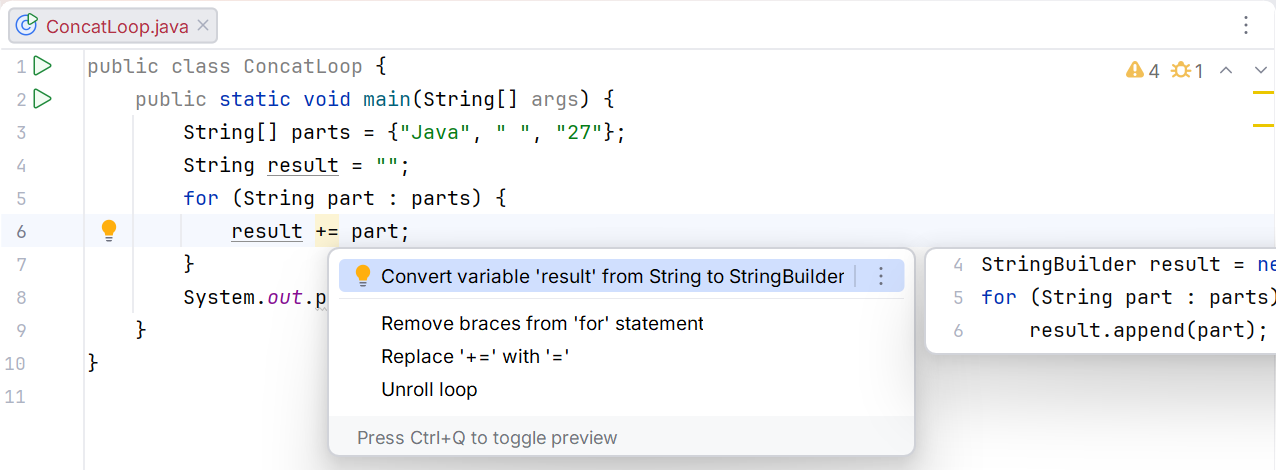 Suggestion for concatenation in a loop