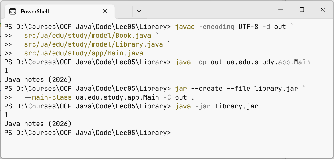 Compiling packages and running a JAR