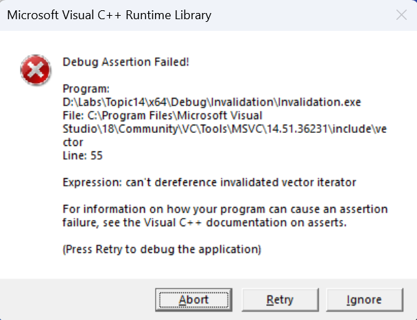 Diagnosing a violated iterator guarantee in Debug