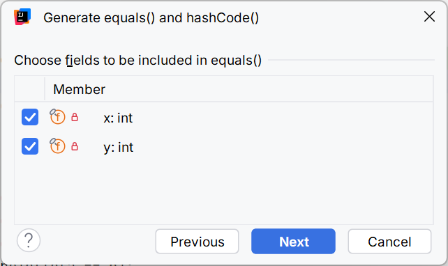 Generating equality methods