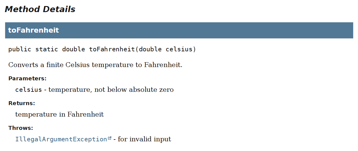 Documentation for a public method