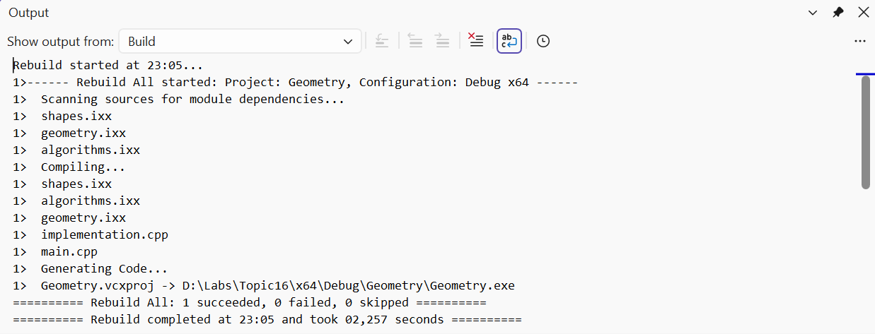 Dependency scanning and building a module