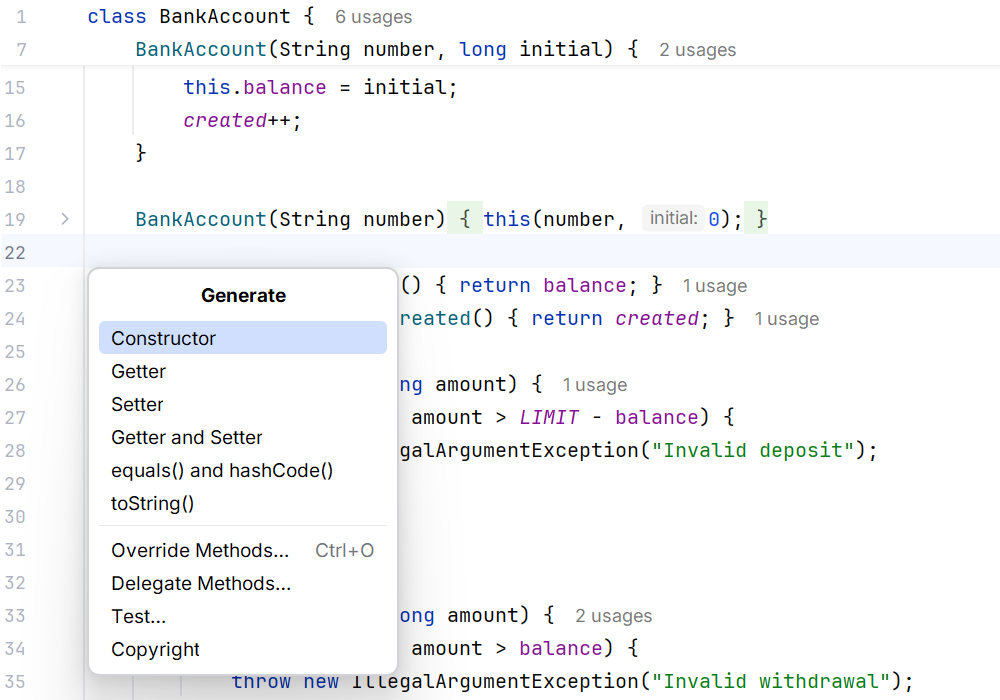 Generating class members