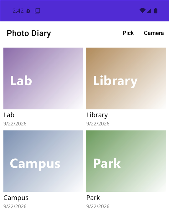 Застосунок «Фотощоденник» на Android