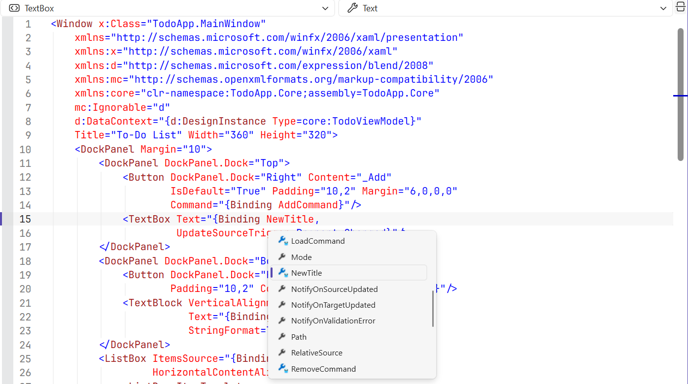 Binding suggestions with d:DataContext