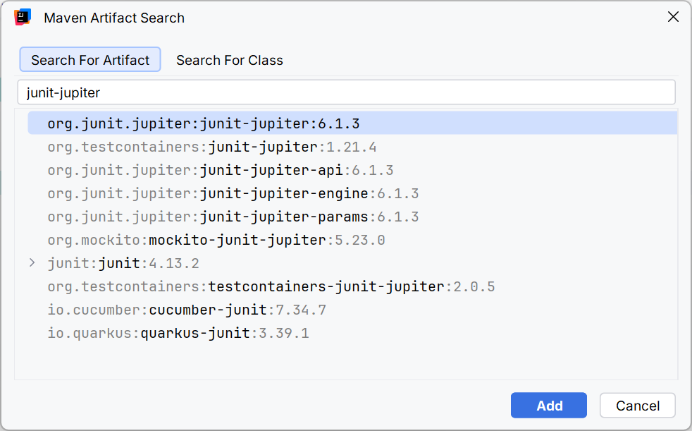 Searching for a library in the development environment